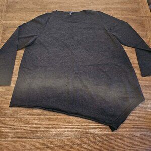 Eileen Fisher Charcoal Grey Sweater with Asymmetrical Hem